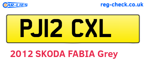 PJ12CXL are the vehicle registration plates.
