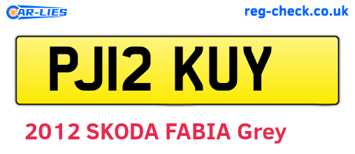 PJ12KUY are the vehicle registration plates.