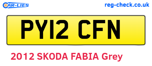 PY12CFN are the vehicle registration plates.