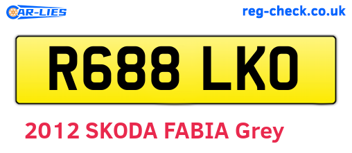 R688LKO are the vehicle registration plates.