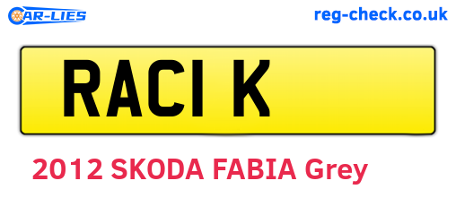 RAC1K are the vehicle registration plates.