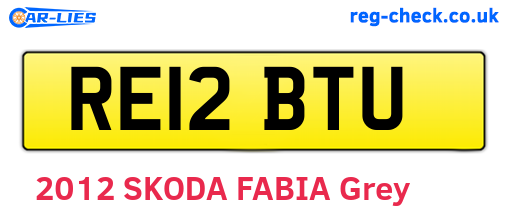 RE12BTU are the vehicle registration plates.