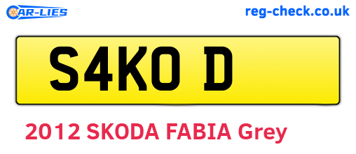S4KOD are the vehicle registration plates.