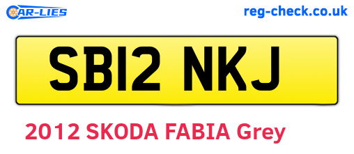 SB12NKJ are the vehicle registration plates.
