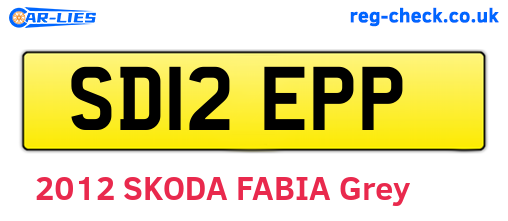 SD12EPP are the vehicle registration plates.