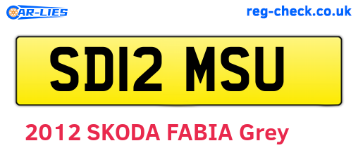 SD12MSU are the vehicle registration plates.