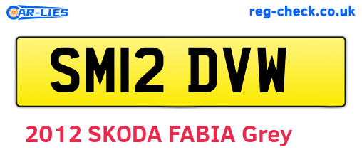 SM12DVW are the vehicle registration plates.