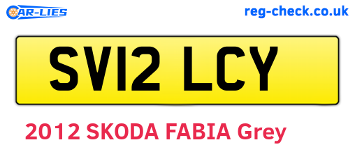 SV12LCY are the vehicle registration plates.