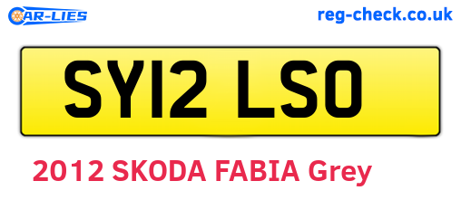 SY12LSO are the vehicle registration plates.