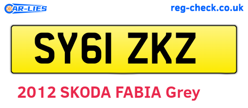 SY61ZKZ are the vehicle registration plates.