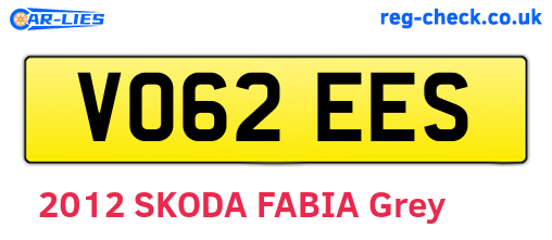 VO62EES are the vehicle registration plates.