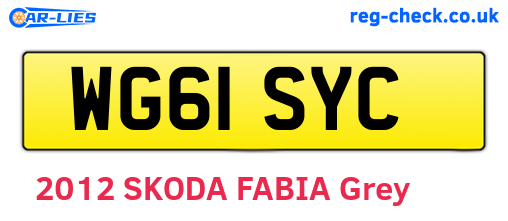WG61SYC are the vehicle registration plates.