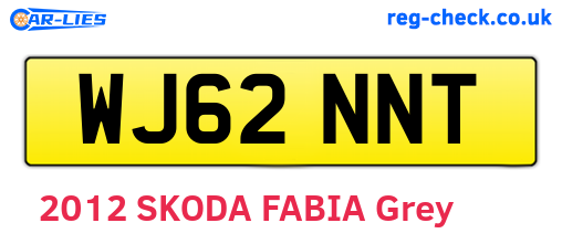 WJ62NNT are the vehicle registration plates.