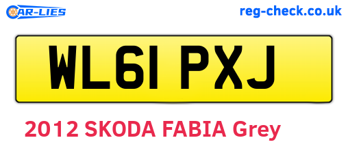 WL61PXJ are the vehicle registration plates.
