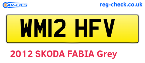 WM12HFV are the vehicle registration plates.
