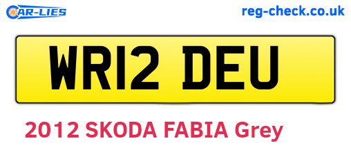 WR12DEU are the vehicle registration plates.