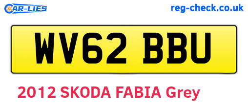 WV62BBU are the vehicle registration plates.