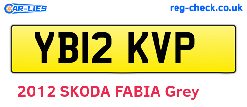 YB12KVP are the vehicle registration plates.