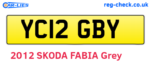 YC12GBY are the vehicle registration plates.