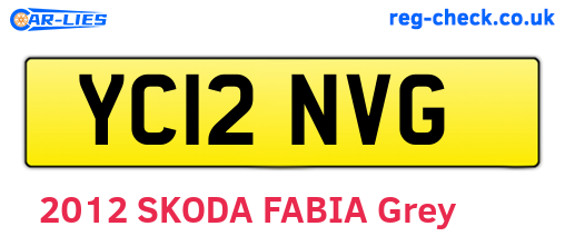 YC12NVG are the vehicle registration plates.
