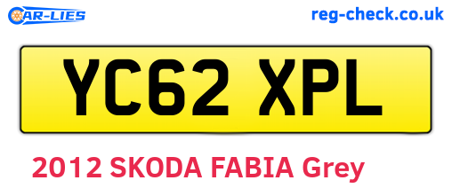 YC62XPL are the vehicle registration plates.