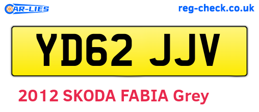 YD62JJV are the vehicle registration plates.