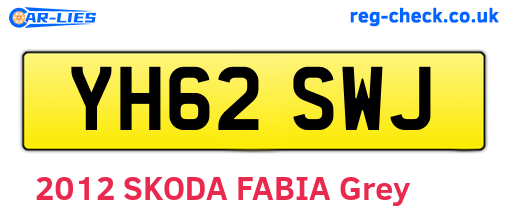 YH62SWJ are the vehicle registration plates.