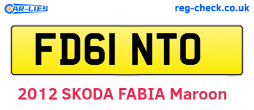 FD61NTO are the vehicle registration plates.