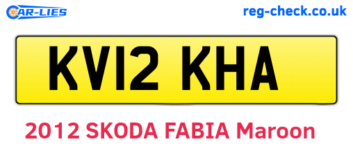 KV12KHA are the vehicle registration plates.