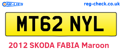 MT62NYL are the vehicle registration plates.