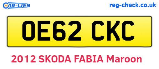 OE62CKC are the vehicle registration plates.