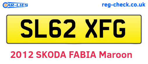 SL62XFG are the vehicle registration plates.