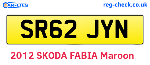 SR62JYN are the vehicle registration plates.