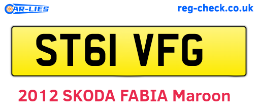 ST61VFG are the vehicle registration plates.
