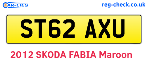 ST62AXU are the vehicle registration plates.