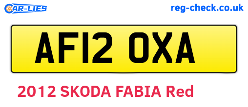 AF12OXA are the vehicle registration plates.