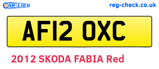 AF12OXC are the vehicle registration plates.