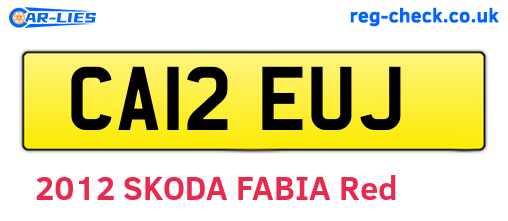 CA12EUJ are the vehicle registration plates.