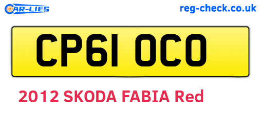 CP61OCO are the vehicle registration plates.