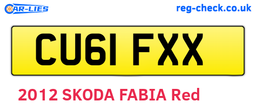 CU61FXX are the vehicle registration plates.
