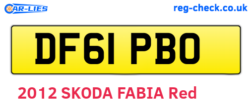 DF61PBO are the vehicle registration plates.