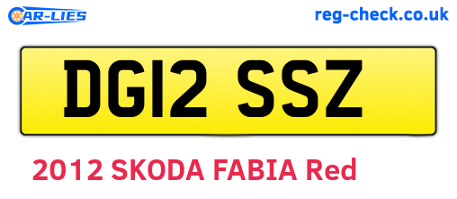 DG12SSZ are the vehicle registration plates.