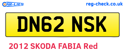 DN62NSK are the vehicle registration plates.