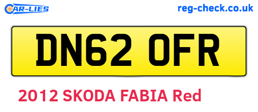 DN62OFR are the vehicle registration plates.