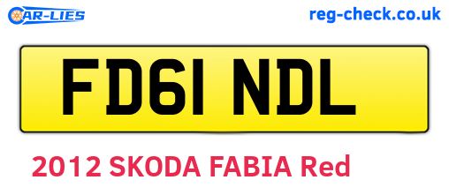 FD61NDL are the vehicle registration plates.