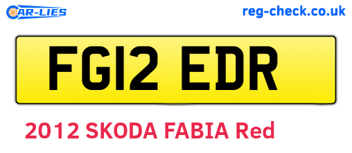 FG12EDR are the vehicle registration plates.