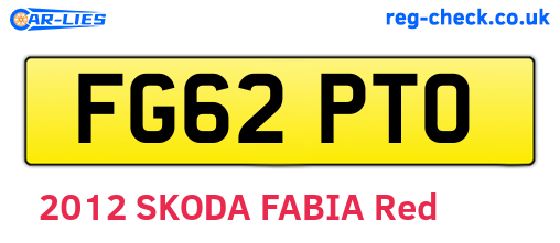 FG62PTO are the vehicle registration plates.