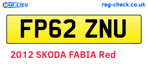 FP62ZNU are the vehicle registration plates.