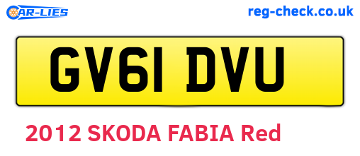 GV61DVU are the vehicle registration plates.