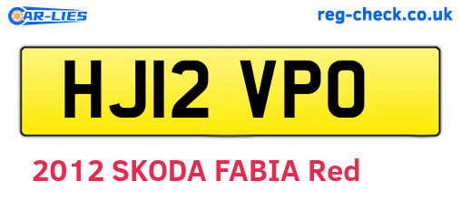 HJ12VPO are the vehicle registration plates.